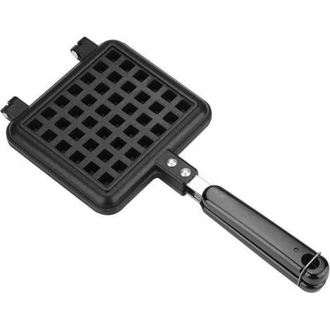 Gaufrier en fonte, moule à gaufres, base en fonte d'aluminium, pour plaque de cuisson, gaufrier belge, usage domestique, gaufrier à gaz avec revêtement antiadhésif (1/4)