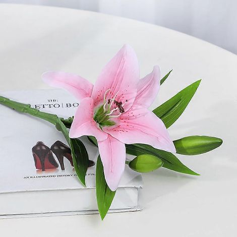 Kunstbloemen, 5 stuks realistische kunstlelies (roze) (1/5)