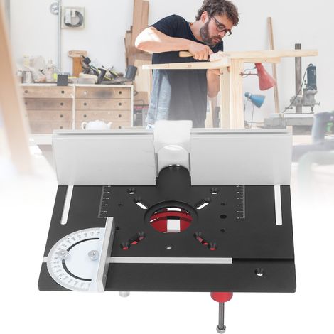 Table élévatrice S8-2 avec support de lavage en bakélite, base élévatrice inversée et plaque inversée en alliage d'aluminium, support de lavage pour le travail du bois de deuxième génération, noir (1/5)