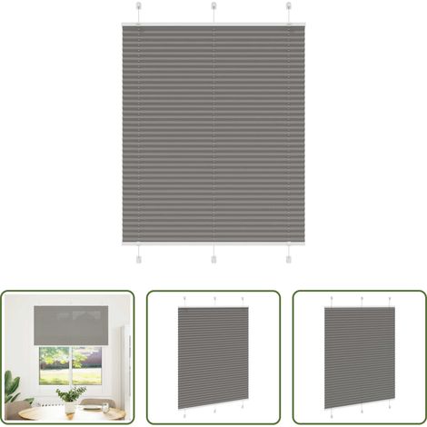Store zébré - Store plissé anthracite 110x150 cm largeur du tissu 109,4 cm (1/5)