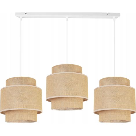 Hängelampe, Kronleuchter, Deckenlampe, Boho-Jute-Lampenschirm (1/5)