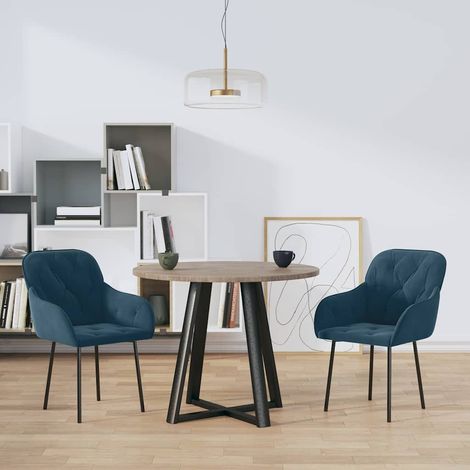 vidaXL Sillas de comedor 2 unidades terciopelo azul (1/5)
