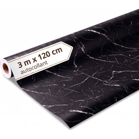 Dalsys revêtement mural autocollant rouleau de 3m x 120cm Noir PVC (1/5)