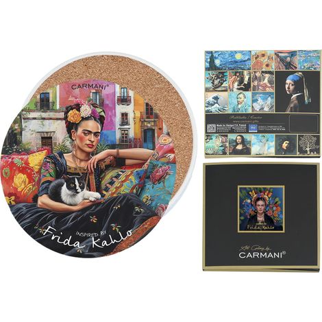 Carmani, posavasos de cerámica para taza o vaso. Inspirado en las pinturas de Frida Kahlo.