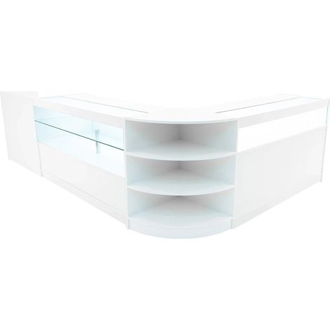 Europa LED Shop Counter Set B1500, C1500, TB60 & LM60 - White