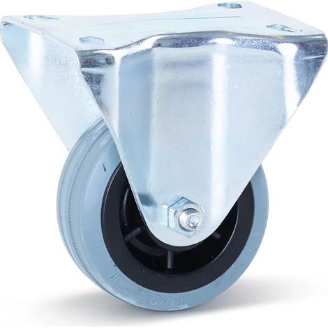 Roulette pivotante - MESO - Caoutchouc gris - 80mm - Sans trace - 60kg (1/2)