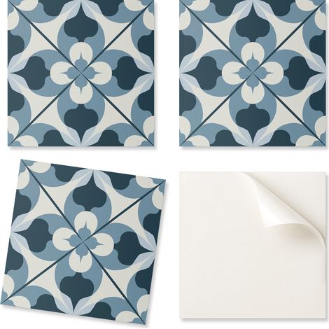 Azulejos autoadhesivos con estampado - Perfectos para la cocina. Dise帽o geom茅trico abstracto. 20x20x20 cm.