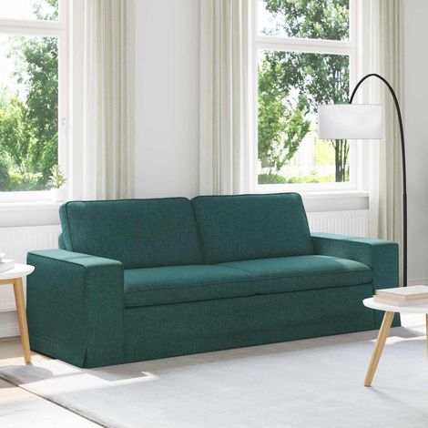Sofa Dunkelgrün 222 x 80 x 82 cm Stoff