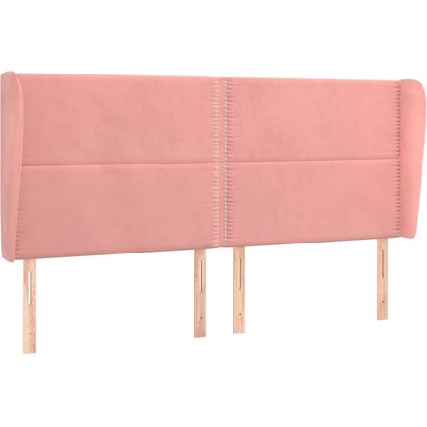 Maison Exclusive - Kopfteil mit Ohren Rosa 203x23x118/128 cm Samt (1/5)