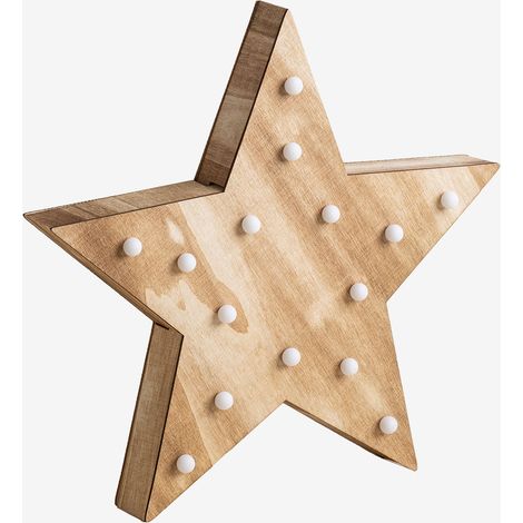 Estrella de madera con luces LED Lliva SKLUM