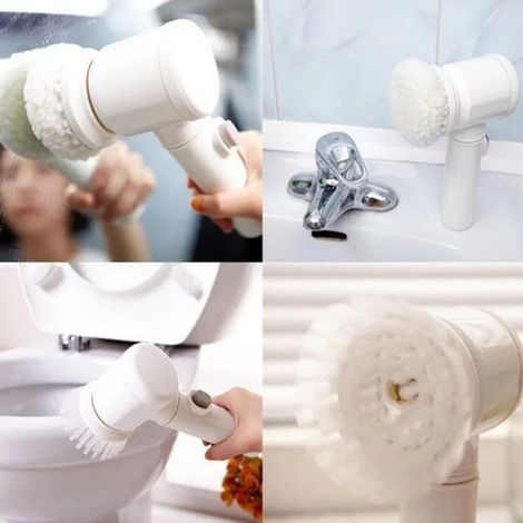 Elektrische Reinigungsbürste 5-in-1, magischer, batteriebetriebener Schrubber für Küche, Bad, Badewanne, Dusche, Fliesen, Teppich, Bidet, Sofa (1/5)
