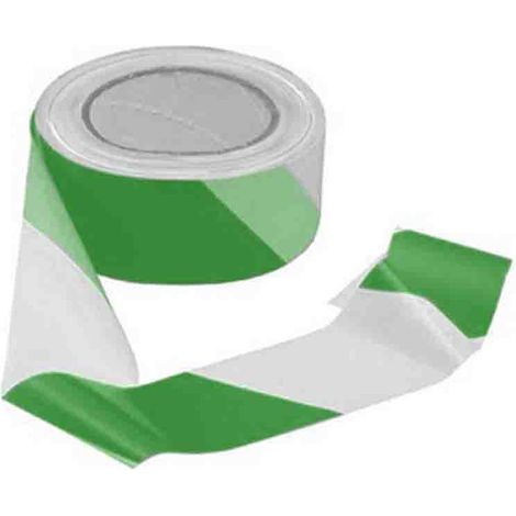 Rs Pro – Ruban de signalisation vert et blanc 50mm – Longueur 100m – Polyéthylène haute densité – Pour chantiers humides