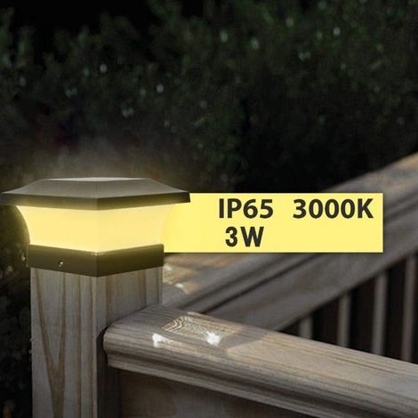 Lumière de Capuchon de Poteau Solaire,Appliques Murales de Jardin étanches Ip65,Lumière Pilier Solaire,Lampe de Capuchon Poteau Paysage pour Pavillons Cour Jardin Mur Supérieur Rue,Lumière Chaude (1/4)