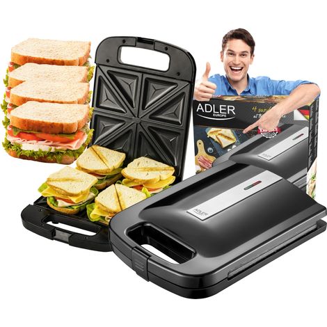 Schwarzer Toaster XXL 4 Sandwichmaker 2000W Elektrischer Toaster (1/5)