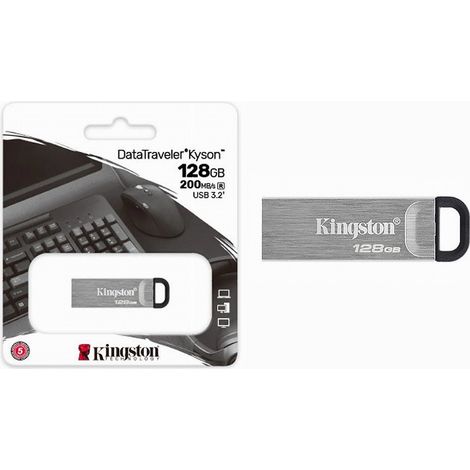 Trade Shop - KINGSTON USB 3.2 DATATRAVELER KYSON 128GB METALL 200MB/S DTKN/128GB -