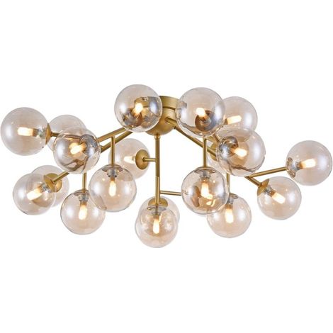 Lampe de salon Dallas Metony, boule en verre et métal doré (1/5)