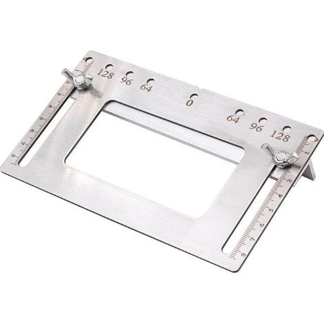 Gabarit de perçage en Acier Inoxydable, gabarit de Mesure de perçage de Trous pour poignée de Porte de Meubles, localisateur de Trous de perçage (1/5)