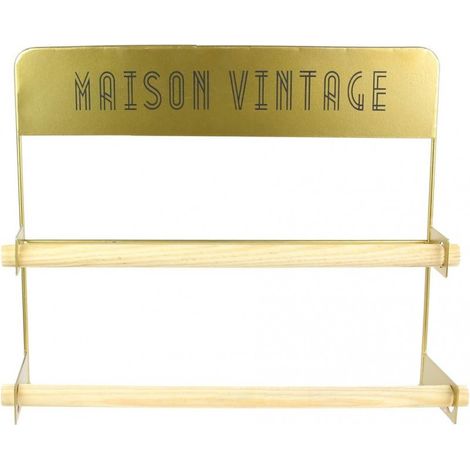 Dérouleur mural "Maison vintage" à double rouleaux - Doré - L 35.5 x H 28.3 x P 9.5 cm - Livraison gratuite (1/4)