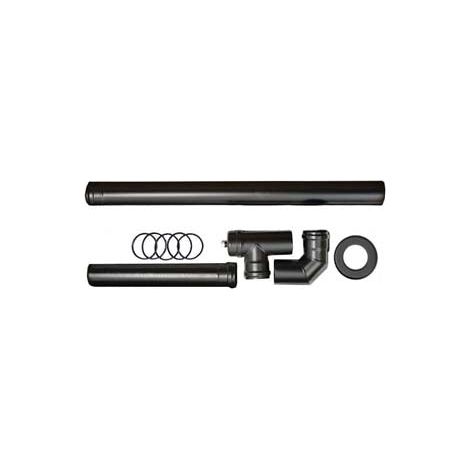 Kit installazione base per stufe a pellet nero opaco pesante mm.1,2 - Ø cm.8