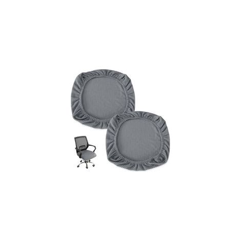 2 Pièces Housse Tabouret Rond, Extensible pour Chaise de Salle à Manger, Pivotant de Bar, Protege Siege Bureau, Lavable,Gris