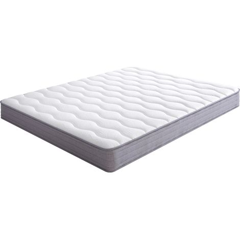 Colchón de muelles 140 x 200 cm, 20 cm de grosor, firmeza H3, ergonómico, blanco (1/5)