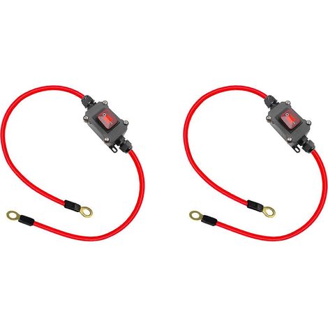 Interrupteur à fil en ligne 2X DC12V, interrupteur bipolaire à double entrée DC12-24V DPST, 25A, IP65 avec interrupteur marche/arrêt à connexion/déconnexion rapide (1/5)