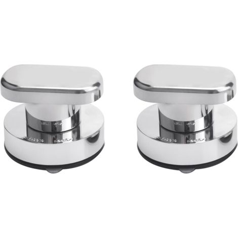 Ventouse Poignée Porte 2 Pièces pour Tiroir Armoire Réfrigérateur Verre Portable Argent (1/4)