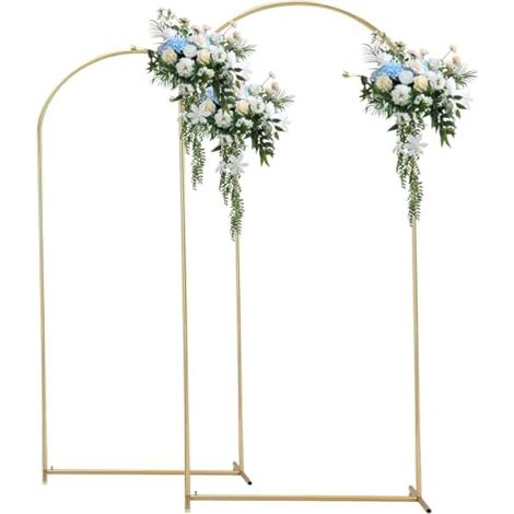 Support de Fond en Métal Doré pour Arche de Mariage, Raisin, Fleurs, Ballon - Décoration d'Anniversaire, Fête, Cérémonie (200 + 180 cm) (1/5)