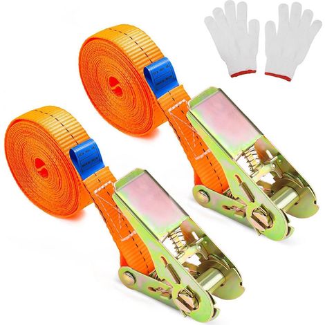 Spanngurte mit Ratschenschloss 4m 25mm 2 Stück für Transport und Ladungssicherung