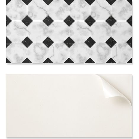 Panel de vinilo listo para instalar con estampado decorativo de 120x60 cm. Dise帽os geom茅tricos tipo azulejo.