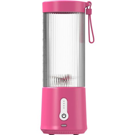 Mini presse-agrumes portable rechargeable pour étudiants, rose et rouge. (1/5)