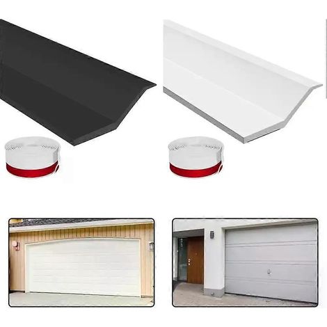 Joint d'étanchéité de porte de garage de 300 cm, multi-usage, en caoutchouc, noir et blanc. (1/5)