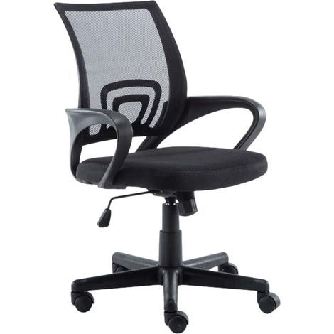 Fauteuil de bureau sur roulettes hauteur réglable en maille de filet de nylon noir 100002497 (1/5)