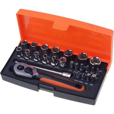 Kit Cle a cliquet avec 14 douilles et 10 embouts
