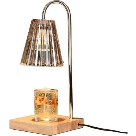 Chauffe-bougie brûleur lampe à fondre parfum base en bois veilleuse bougeoir ornements (1/5)