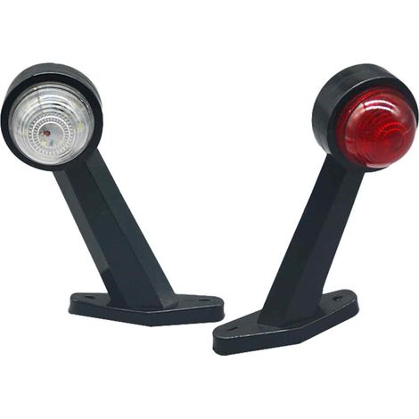 2 feux de position latéraux Divers accessoire de portail, LED blanc/rouge, clignotants intégrés, 12V–30V, étanches, pour camions et remorques (1/5)