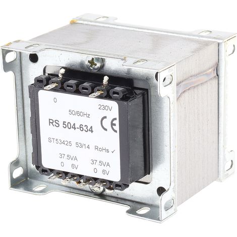 Transformateur à montage sur châssis, Vin 230V c.a., Vout 6V c.a., 2 sorties, 50 VA, 75 VA ( Prix pour 1 )