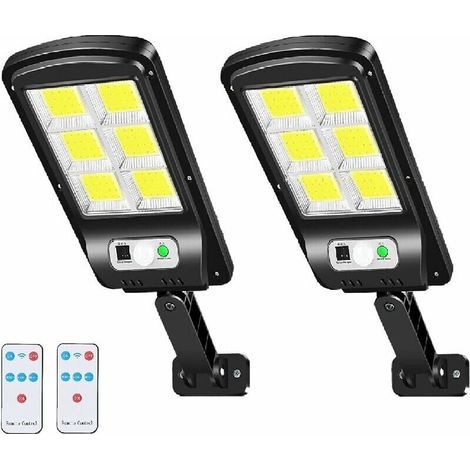 LAN Solar-Außenleuchte, 6000 lm LED-Straßenleuchte, Solar-Flutlicht mit Bewegungsmelder, 3 Modi, IP67 wasserdicht für Garten, Garage, Hof, Treppe, Terrasse (2-teilig) (1/5)