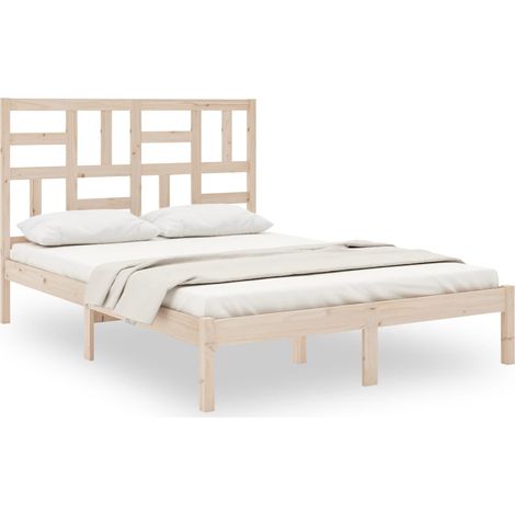 Maison Exclusive - Cadre de lit sans matelas bois massif 140x190 cm (1/5)