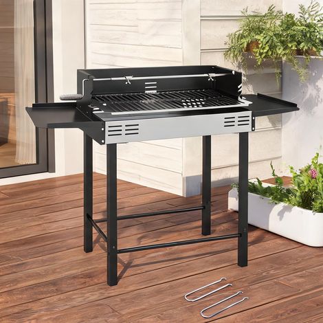 Barbecue au charbon 3 niveaux 118 x 32 x 90 cm (1/5)