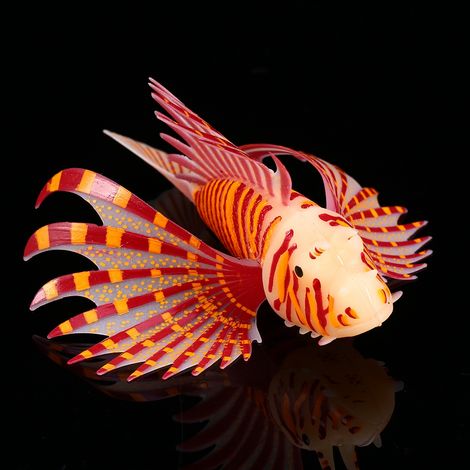 Ornements fluorescents pour aquarium, poissons artificiels 3D en silicone, décorations pour aquarium (1/5)