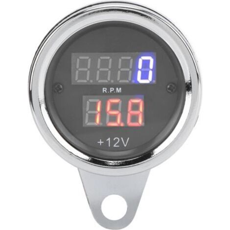 Tachymètre 3 en 1 pour moto, compteur de vitesse, odographe, écran LCD, fer résistant aux UV, 12V (1/5)