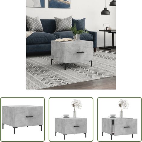 Table basse gris béton - Table basse gris béton 50x50x40 cm bois d'ingénierie (1/5)