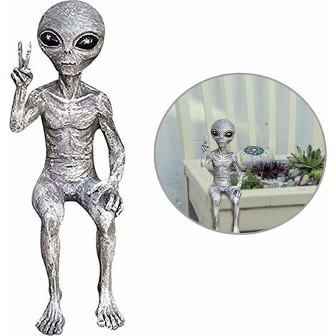 Ornements de Style Drôle pour La Maison, Ornements de Style Drôle pour Les Figurines de Décoration, Statue Extraterrestre, (1/5)