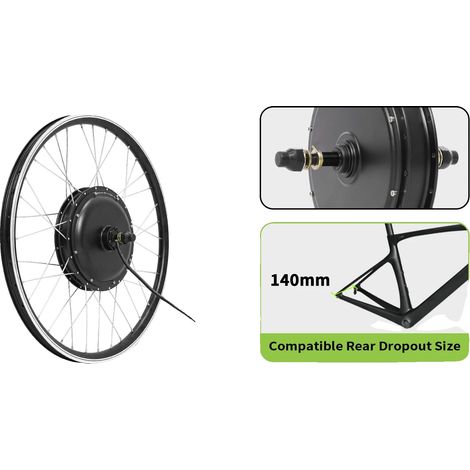 Kit di conversione per bici elettrica, motore ad alta efficienza, kit di installazione completo, 52V 2000W-a, 27,5-a (1/2)