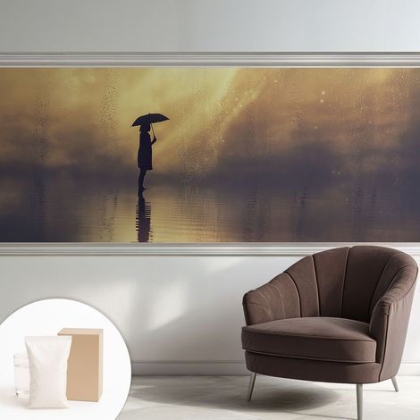 Papier peint intissé décoratif avec colle pour salon chambre et bureau Installation rapide Scène mystérieuse 250x104 cm (1/5)
