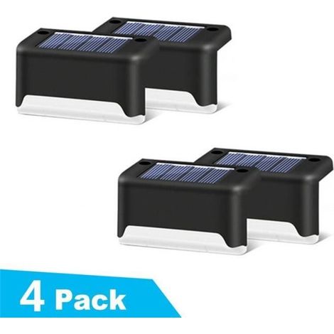 Solare Außenstraßenlaterne, 4 wasserdichte warmweiße LEDs für Bodenbeleuchtung.