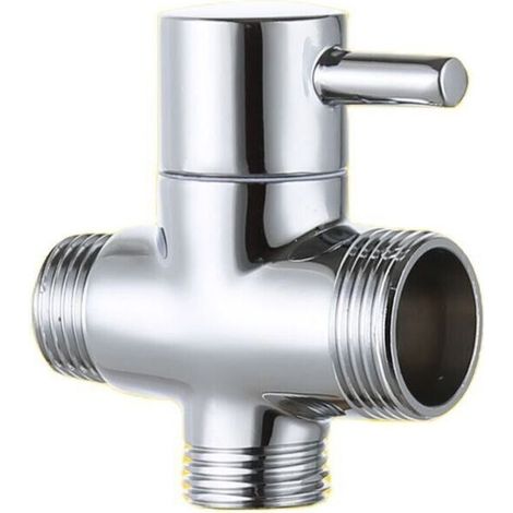 Diverter valve, male 20 mm and 25 mm, T-adapter for chrome-plated brass tap, bathroom shower tap accessories, diverter, 3-way male water inlet valve (1/5)