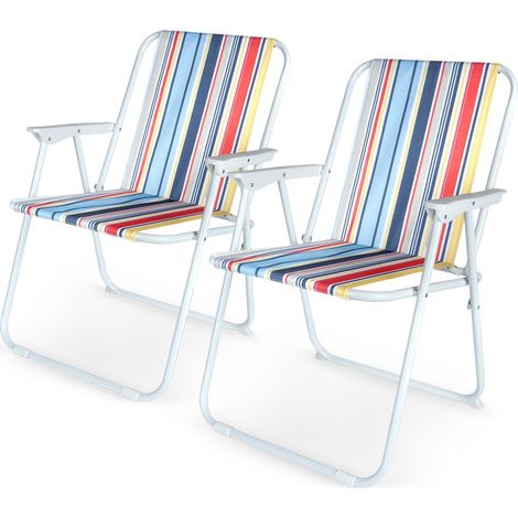 Chaise de camping - 2 pièces - Coloré - Chaise pliante - Pêche - Pêcheur - Plage - Chaise pliable - Outdoor (1/5)