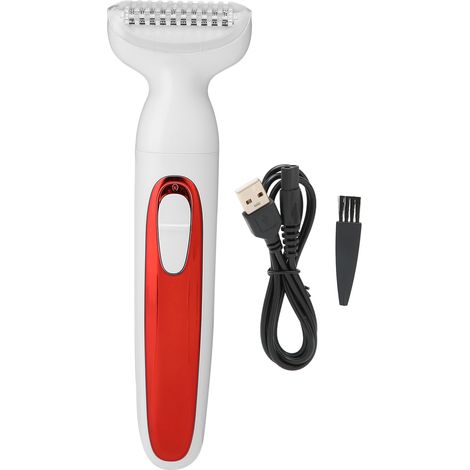 Épilateur électrique rasoir homme femme, utilisation humide et sèche, tondeuse imperméable pour maillot, jambes, aisselles, visage, rouge (1/5)